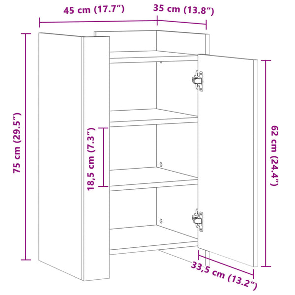 Sideboard Betongrau 45x35x75 cm