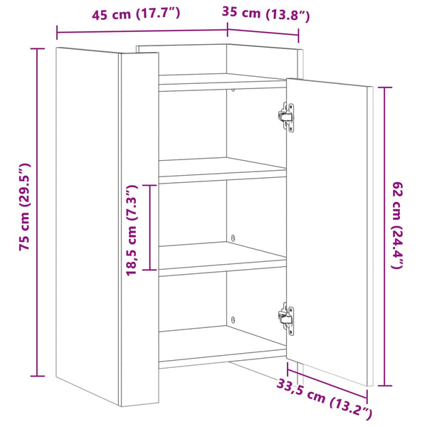 Sideboard Braun Eichenoptik 45x35x75 cm