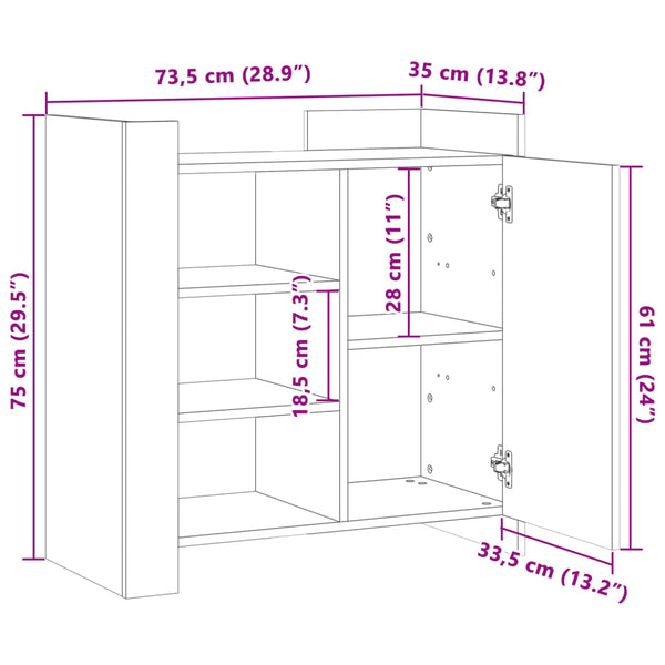Sideboard Grau Sonoma 73,5 cm