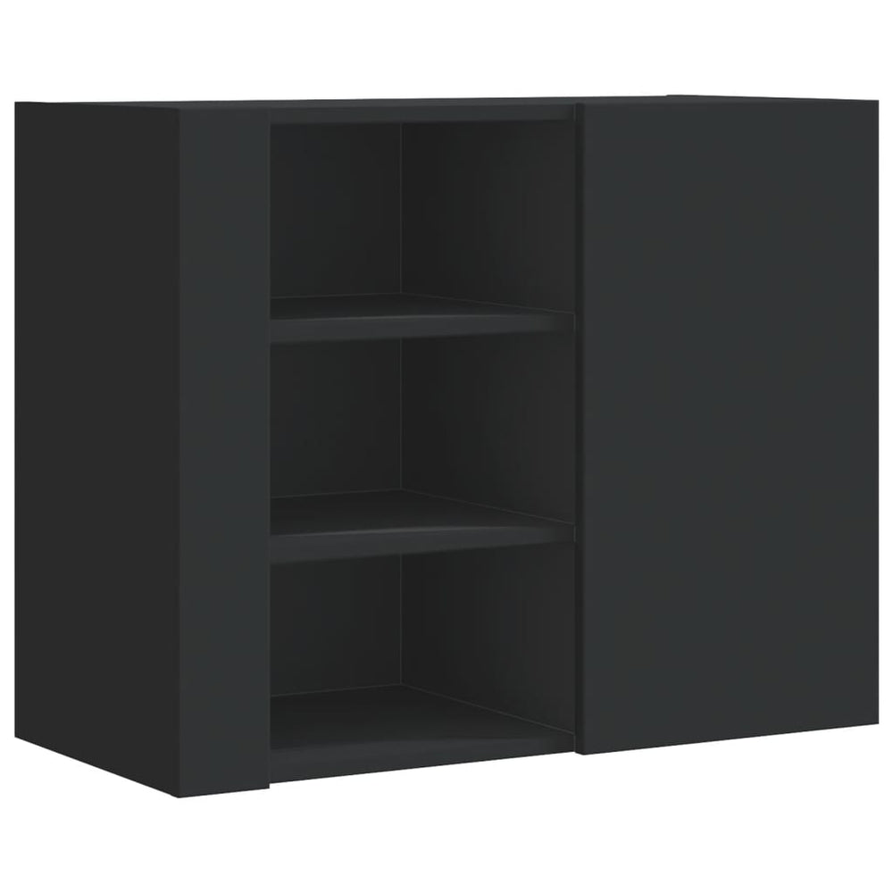 Schwarzes Wandregal 75x35x60 cm