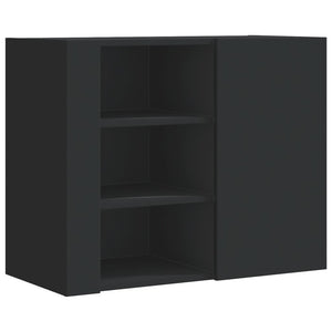 Schwarzes Wandregal 75x35x60 cm