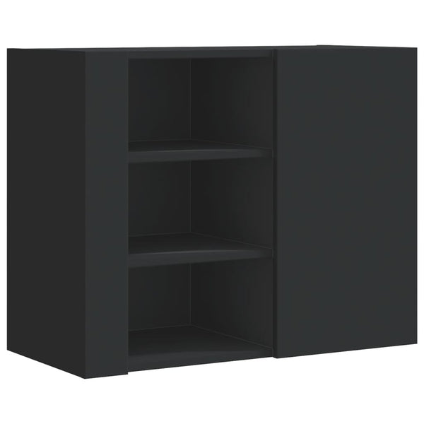 Schwarzes Wandregal 75x35x60 cm