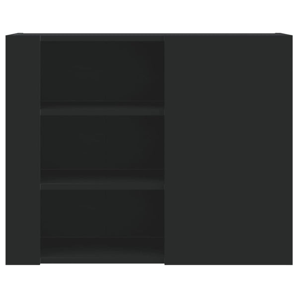 Schwarzes Wandregal 75x35x60 cm