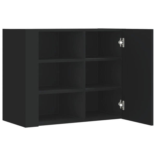 Schwarzes Wandregal 75x35x60 cm