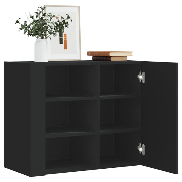 Schwarzes Wandregal 75x35x60 cm