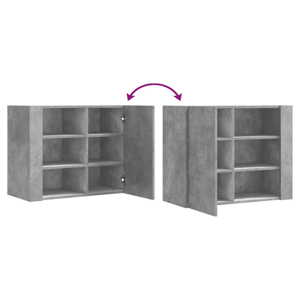 Betongraues Wandregal 75x60 cm