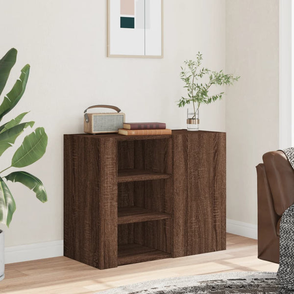 Wandregal Braun Eichenoptik 75x35x60 cm