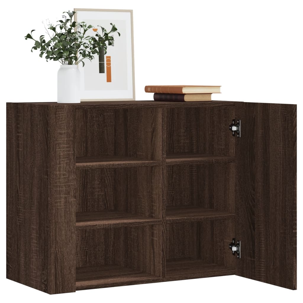 Wandregal Braun Eichenoptik 75x35x60 cm