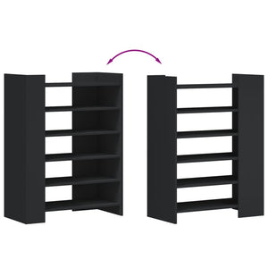 Schuhschrank Schwarz Holzwerkstoff