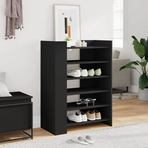 Schuhschrank Schwarz Holzwerkstoff