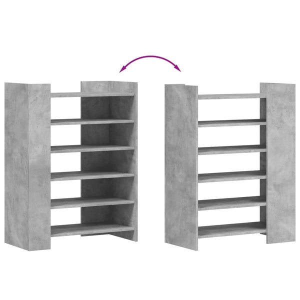 Betongrauer Schuhschrank aus Holz