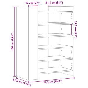 Betongrauer Schuhschrank aus Holz