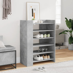 Betongrauer Schuhschrank aus Holz