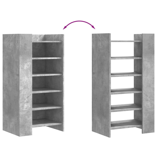 Schuhschrank Betongrau Holzwerkstoff