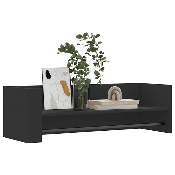 Schwarzes Wandregal 100 cm