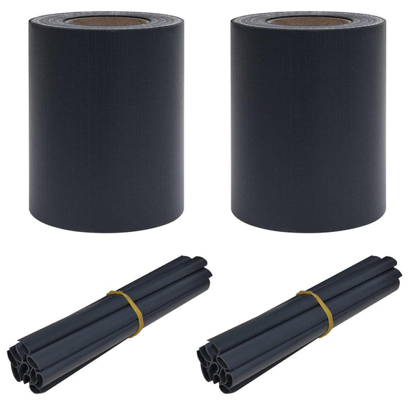 Garten Sichtschutz Dunkelgrau PVC 2er Set