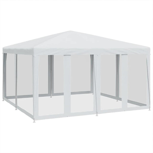 Weißes Partyzelt 4x4 m mit Mesh-Seiten