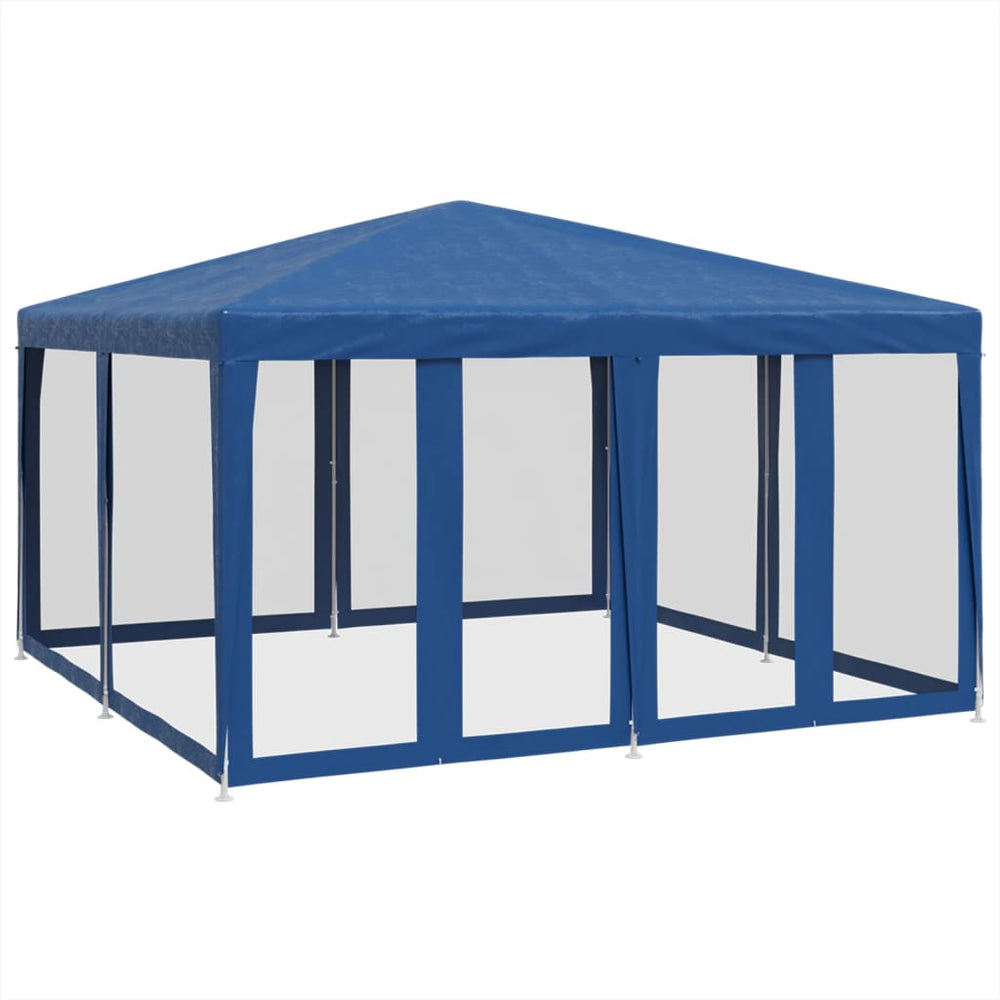 Blaues Partyzelt mit Mesh-Seitenwänden 4x4m