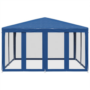 Blaues Partyzelt mit Mesh-Seitenwänden 4x4m