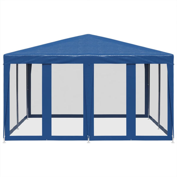 Blaues Partyzelt mit Mesh-Seitenwänden 4x4m