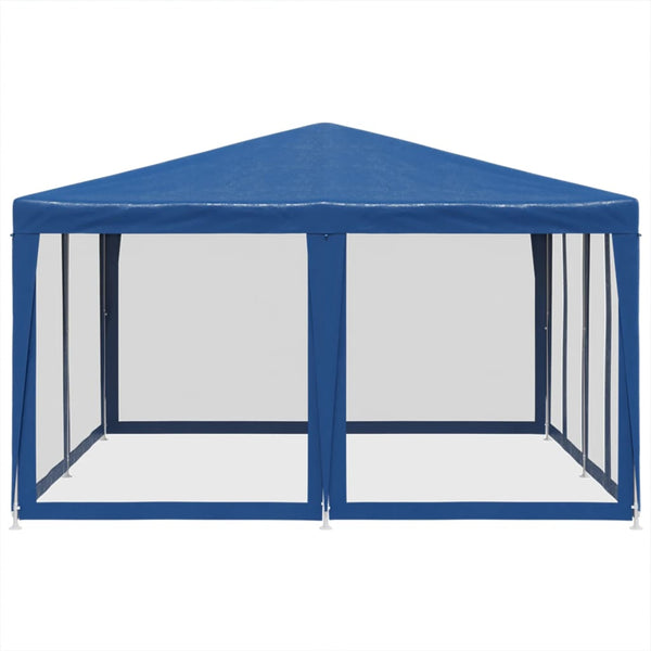 Blaues Partyzelt mit Mesh-Seitenwänden 4x4m