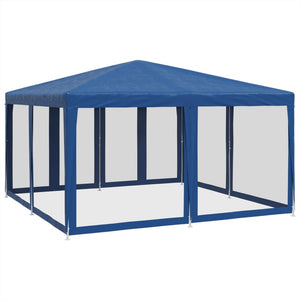 Blaues Partyzelt mit Mesh-Seitenwänden 4x4m