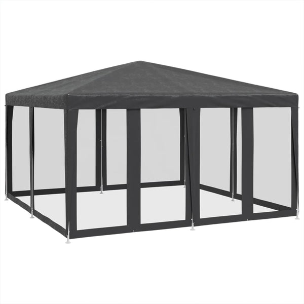 Partyzelt Anthrazit 4x4m mit Mesh-Seiten