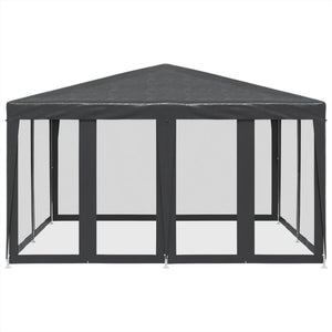 Partyzelt Anthrazit 4x4m mit Mesh-Seiten