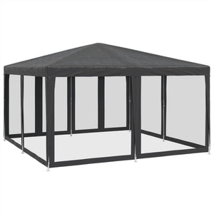 Partyzelt Anthrazit 4x4m mit Mesh-Seiten