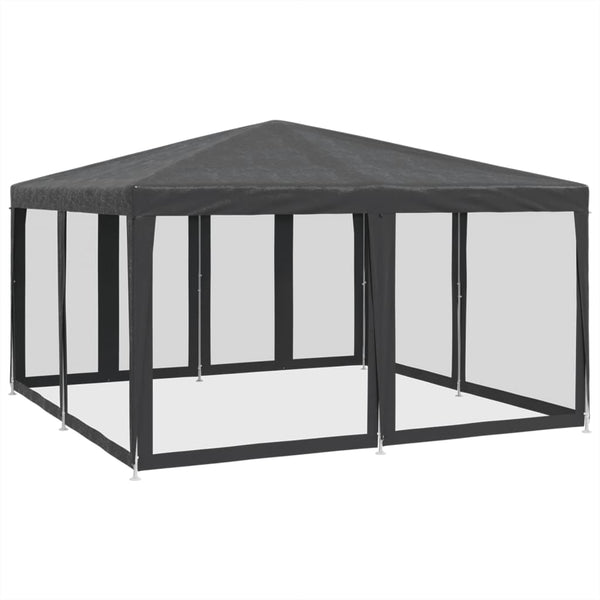 Partyzelt Anthrazit 4x4m mit Mesh-Seiten