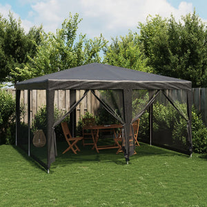 Partyzelt Anthrazit 4x4m mit Mesh-Seiten
