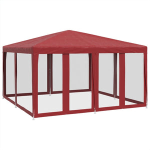 Rotes Partyzelt 4x4 m mit Mesh-Seiten