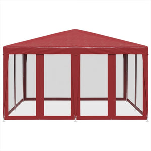 Rotes Partyzelt 4x4 m mit Mesh-Seiten