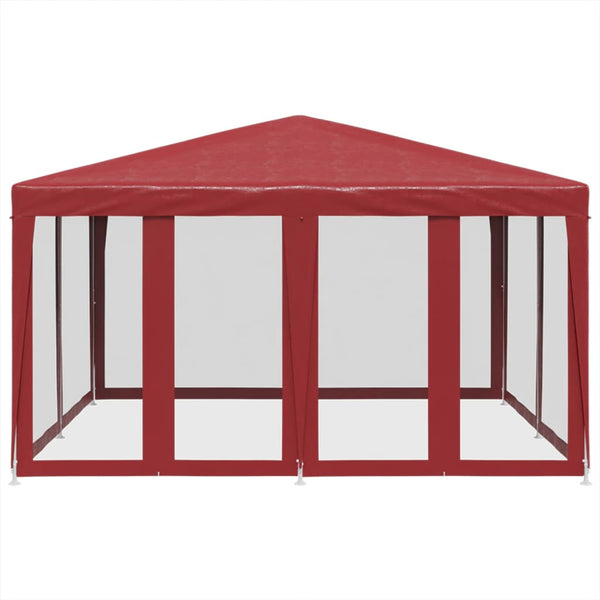 Rotes Partyzelt 4x4 m mit Mesh-Seiten