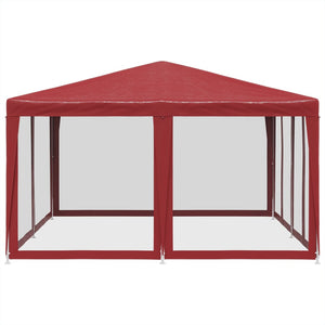 Rotes Partyzelt 4x4 m mit Mesh-Seiten