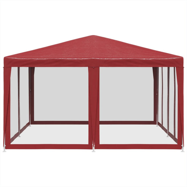 Rotes Partyzelt 4x4 m mit Mesh-Seiten