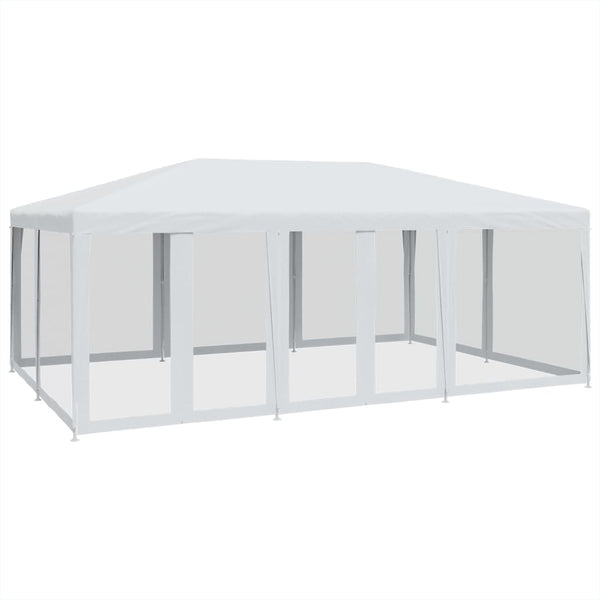 Weißes Partyzelt 6x4 m mit Mesh-Seiten