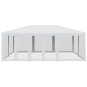 Weißes Partyzelt 6x4 m mit Mesh-Seiten