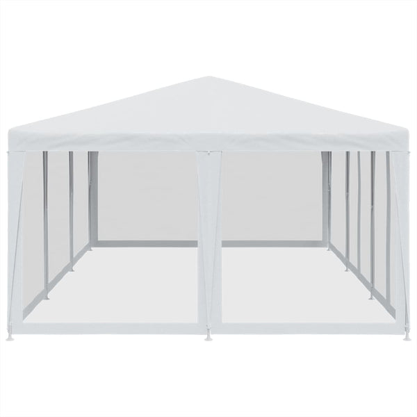 Weißes Partyzelt 6x4 m mit Mesh-Seiten