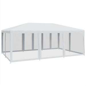 Weißes Partyzelt 6x4 m mit Mesh-Seiten