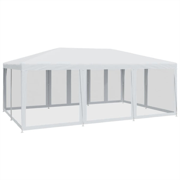 Weißes Partyzelt 6x4 m mit Mesh-Seiten