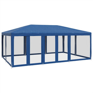 Blaues Partyzelt 6x4 m mit Mesh-Seiten