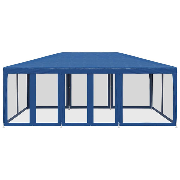 Blaues Partyzelt 6x4 m mit Mesh-Seiten