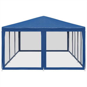 Blaues Partyzelt 6x4 m mit Mesh-Seiten
