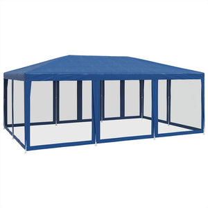 Blaues Partyzelt 6x4 m mit Mesh-Seiten