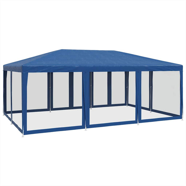 Blaues Partyzelt 6x4 m mit Mesh-Seiten