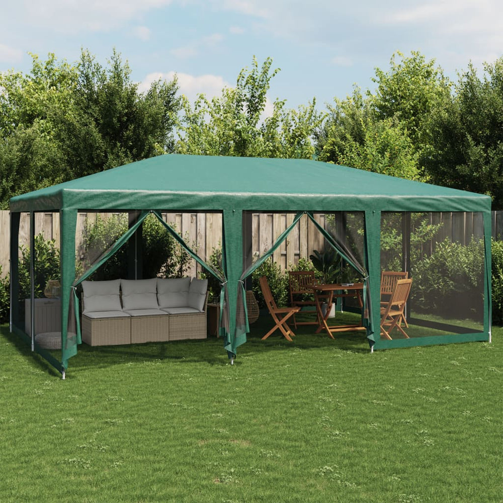 Grünes Partyzelt 6x4 m mit Mesh-Seiten