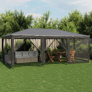 Partyzelt Anthrazit 6x4 m mit Mesh-Seiten