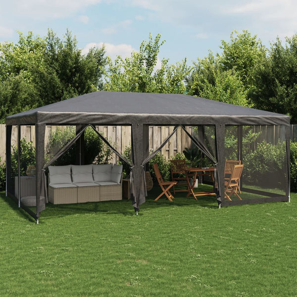 Partyzelt Anthrazit 6x4 m mit Mesh-Seiten