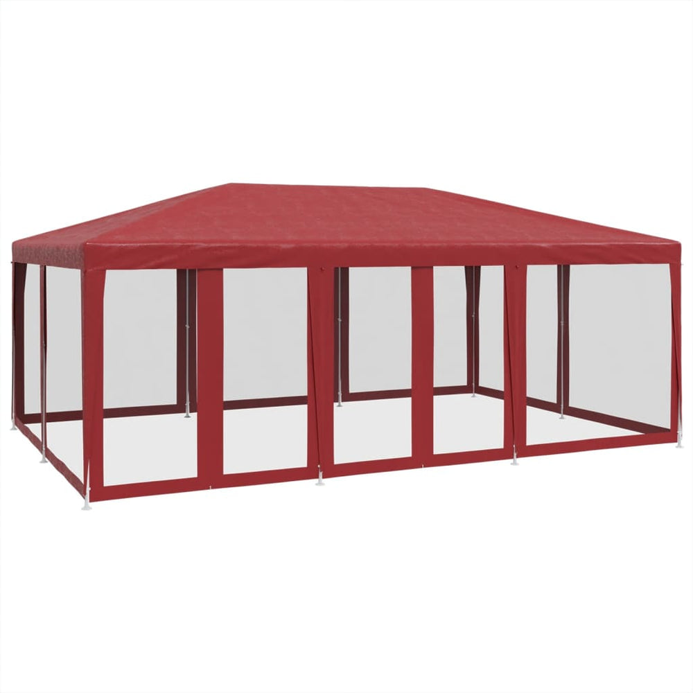 Partyzelt Rot 6x4 m mit Mesh-Seiten